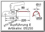 Zugkugelkupplung EM 80 R-E, fr Runde Deichsel 50mm