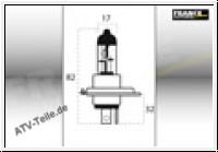 Glhbirne XENON MAX + 100% H4 P43T 12V60/55W